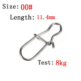 00#/0#/1#/2#/4#/5#/6# 100pcs High Quality Safety Snap Fishing Hooks Connector Stainless Steel Hook Lock Snap Swivels Solid Rings