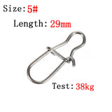 00#/0#/1#/2#/4#/5#/6# 100pcs High Quality Safety Snap Fishing Hooks Connector Stainless Steel Hook Lock Snap Swivels Solid Rings